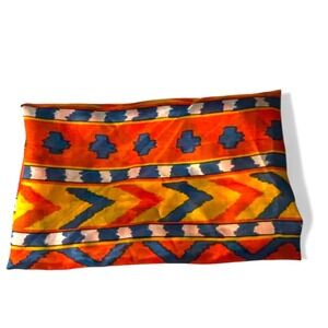 Vintage 100% Silk Santa Fe Print Scarf